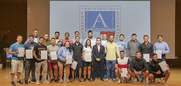 Students of the UNEATLANTICO Master’s Degree in Sports Performance receive their degrees after completing the classroom phase