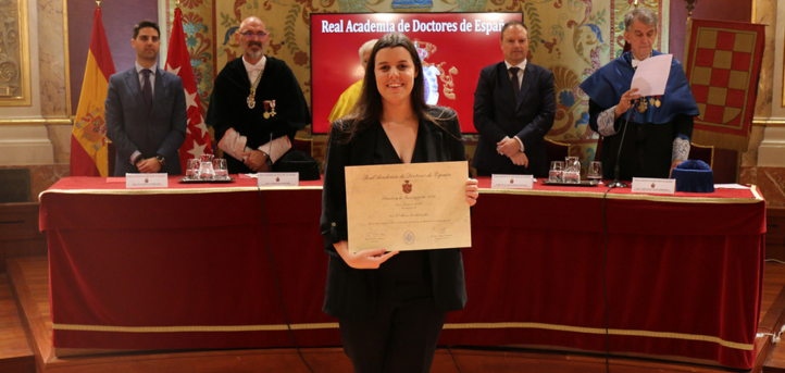 Mónica Bonilla, teacher at UNEATLANTICO, receives the ONCE Foundation 2023 award granted by the Royal Academy of Doctors of Spain