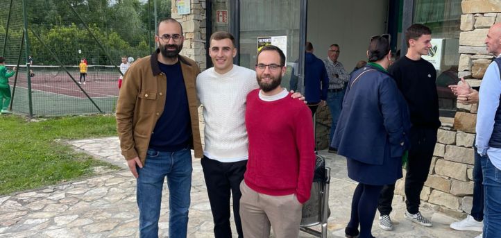 Professors Carlos Lago and Martín Barcala attend the inauguration of the “El Deporte Educa” training sessions