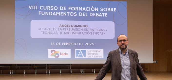 Ángel Domingo, Communication Director of LEDU, speaker at the last two talks of the UNEATLANTICO public speaking course