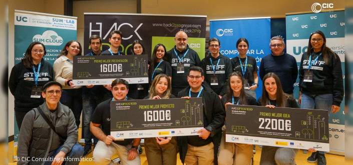 UNEATLANTICO students triumph in Hack2Progress, winning two of the three categories of the competition