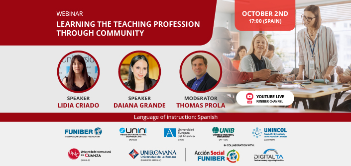 UNEATLANTICO organizes the online round table “Learning the teaching profession in community”