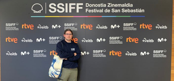 Héctor D. Somonte, student of UNEATLANTICO, attends as press at the 73rd edition of the San Sebastian Film Festival
