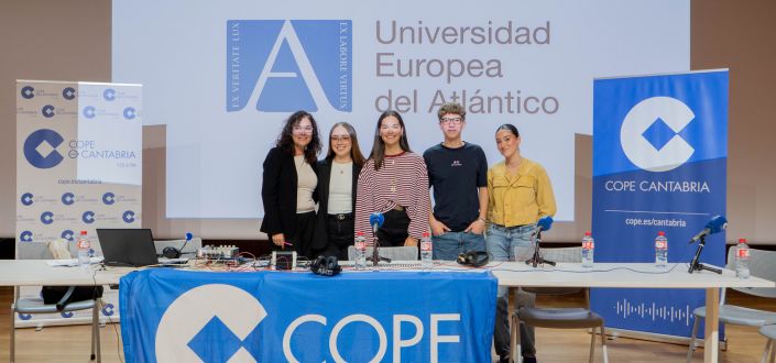 Cope broadcasts its programme live from the European Atlantic University