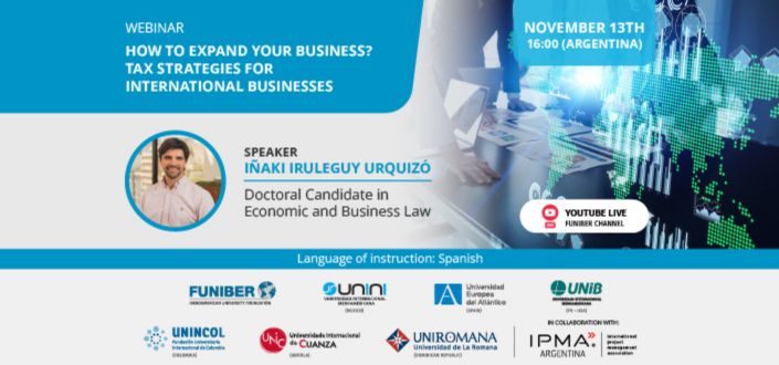 UNEATLANTICO organizes the webinar “How to Expand Your Business? Tax Strategies for International Business”