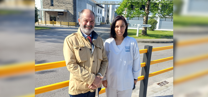 Rubén Calderón, rector of UNEATLANTICO, held a meeting with Diana del Campo, director of the Nestlé de la Penilla factory